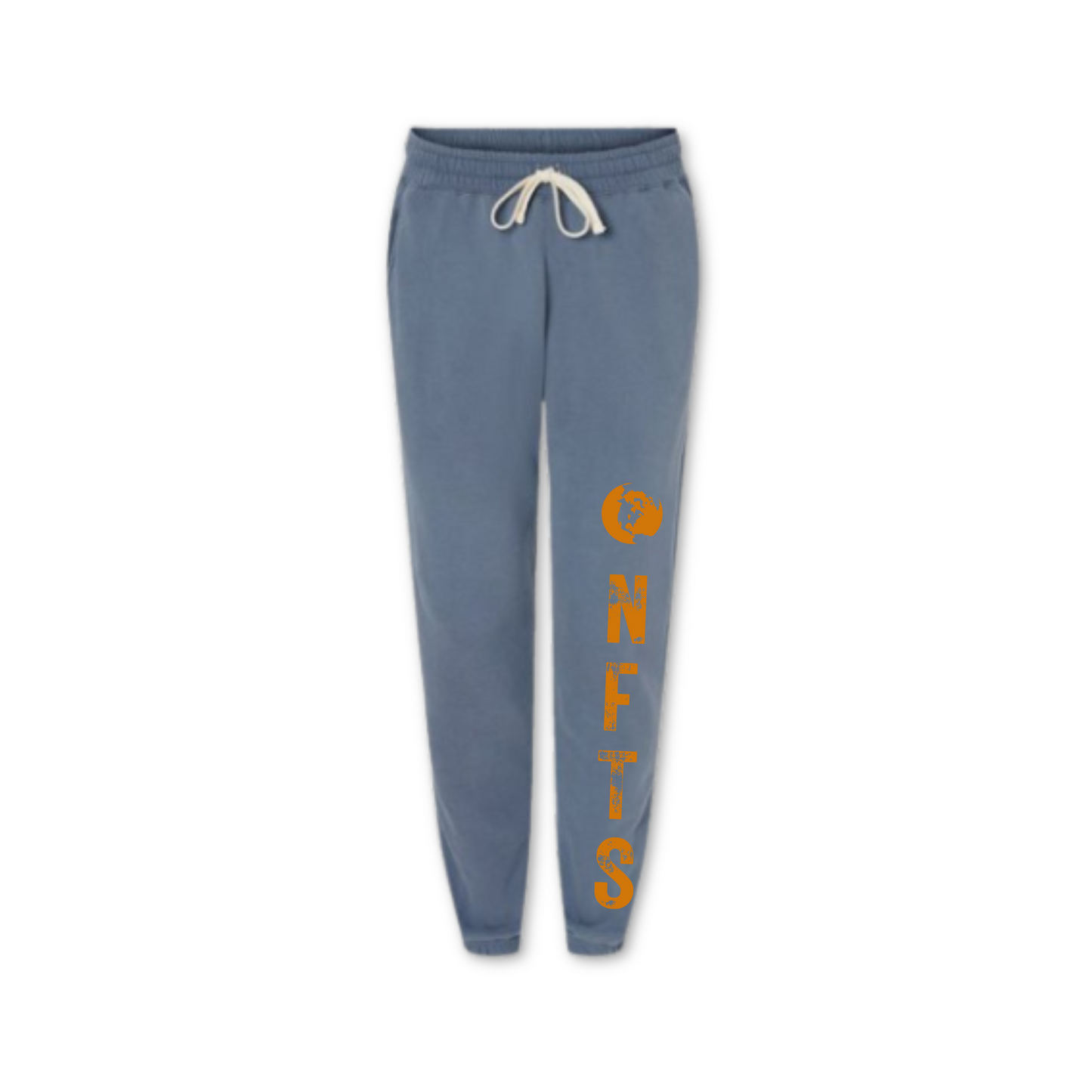 Navy & Orange Lightweight Fleece Sweatpants