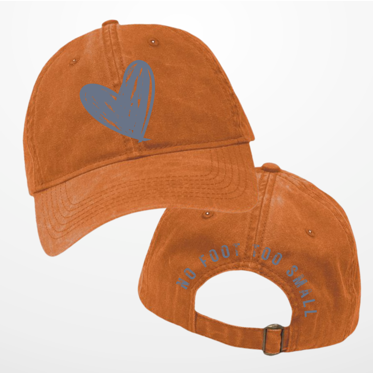 Embroidered Navy & Orange Baseball Hat
