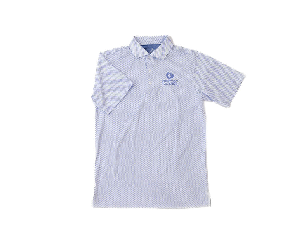 Mens White Polka Dot Golf Polo