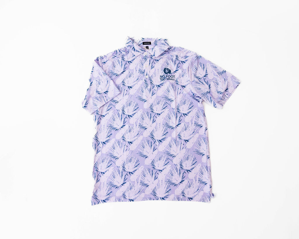 Mens Purple Palms Golf Polo