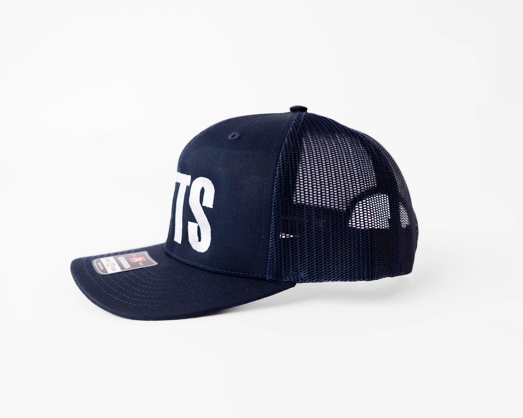 Embroidered NFTS Trucker Hat-Navy