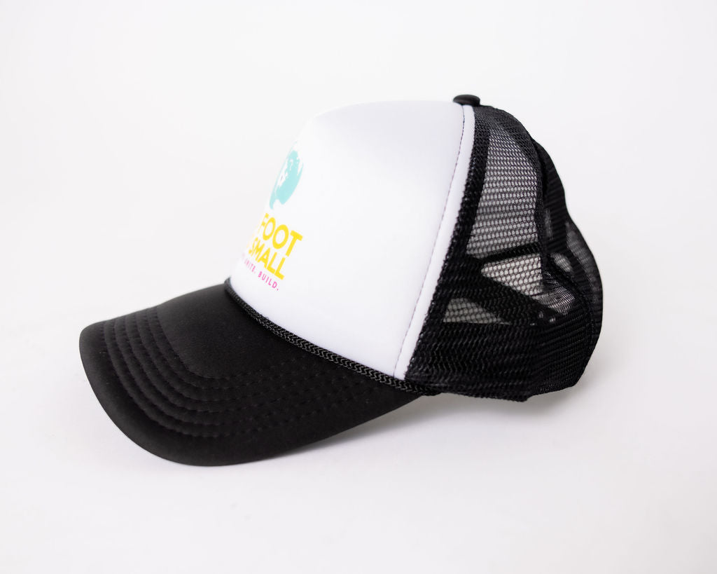 Trucker Hat- Retro Foam Black and White