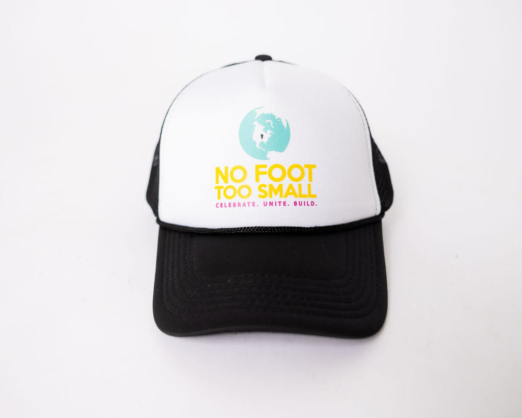 Trucker Hat- Retro Foam Black and White