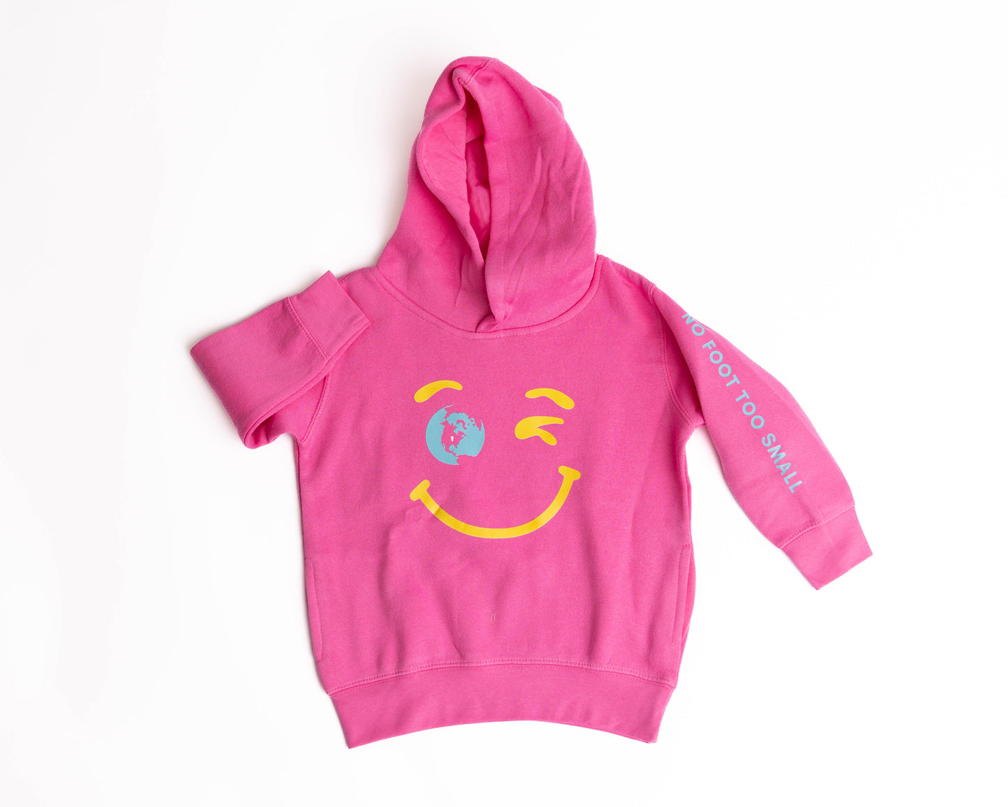 Smiley Face- Toddler Fleece Hoodie-Hot Pink