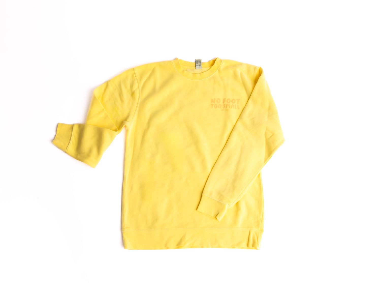 No Foot Too Small Women's Crewneck Sweatshirt-Yellow