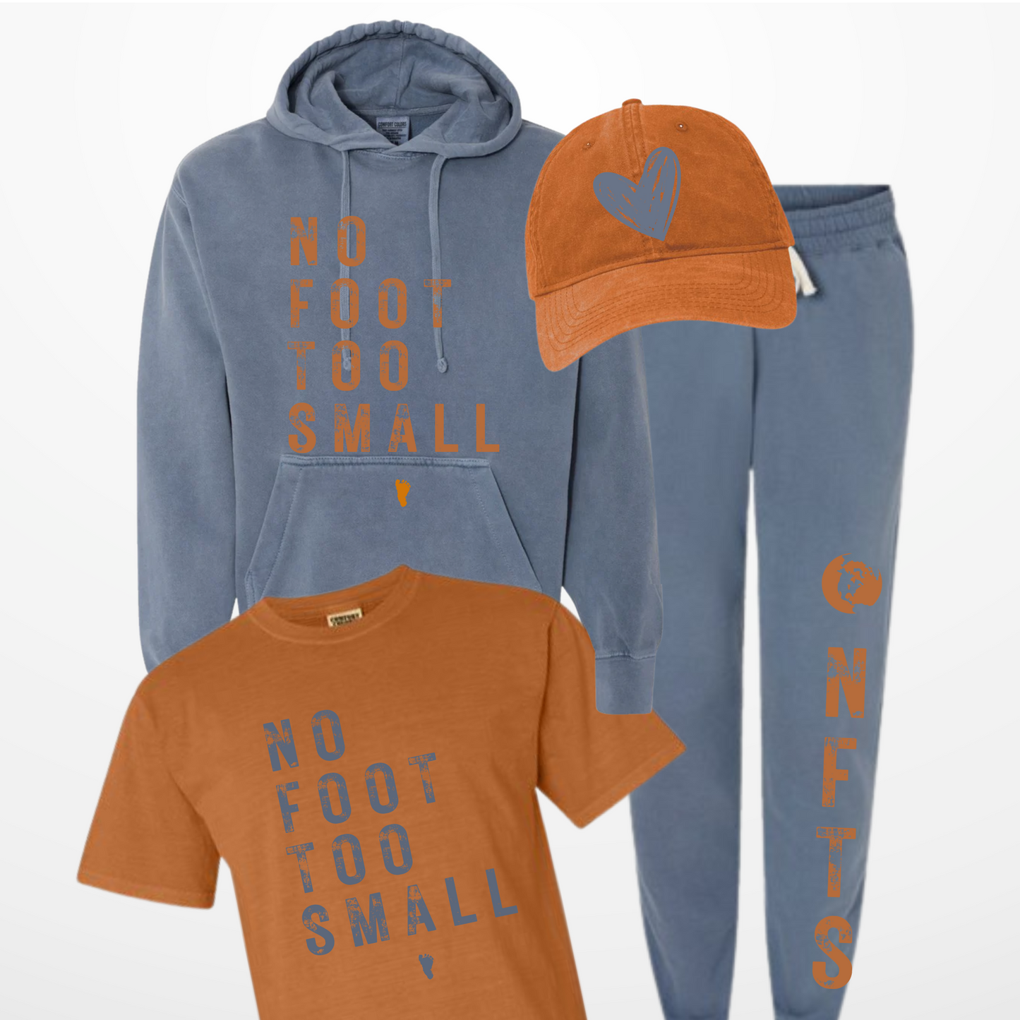 Navy & Orange Hooded Sweatshirt