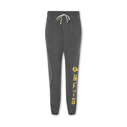 Black & Gold Light Weight Fleece Sweat Pants