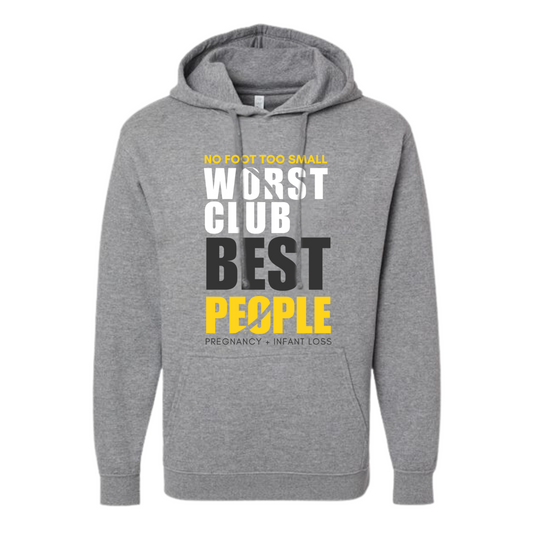 2024 Worst Club, Best People-Black & Gold design-Hooded Sweatshirt-Gray (preorder thru 12/1)