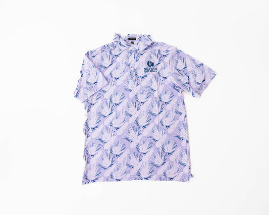 Mens Purple Palms Golf Polo