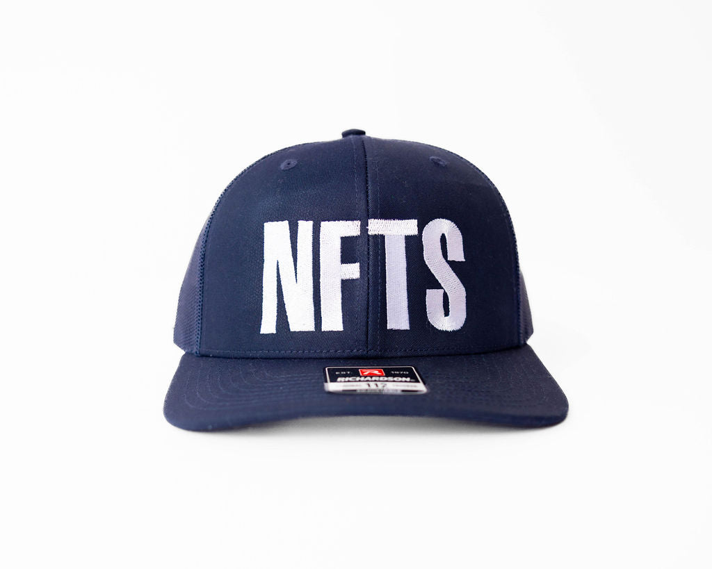 Embroidered NFTS Trucker Hat-Navy