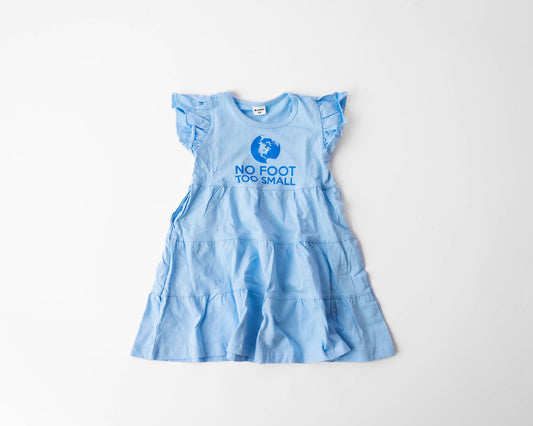 Toddler Ruffle Sleeve Dress- LT Blue