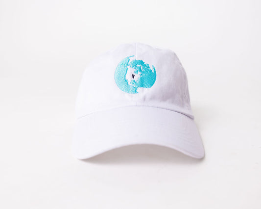 Baseball Hat- White w/ Globe