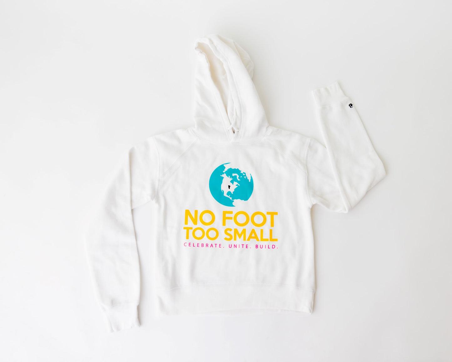 Cropped Hoodie- White (color logo)