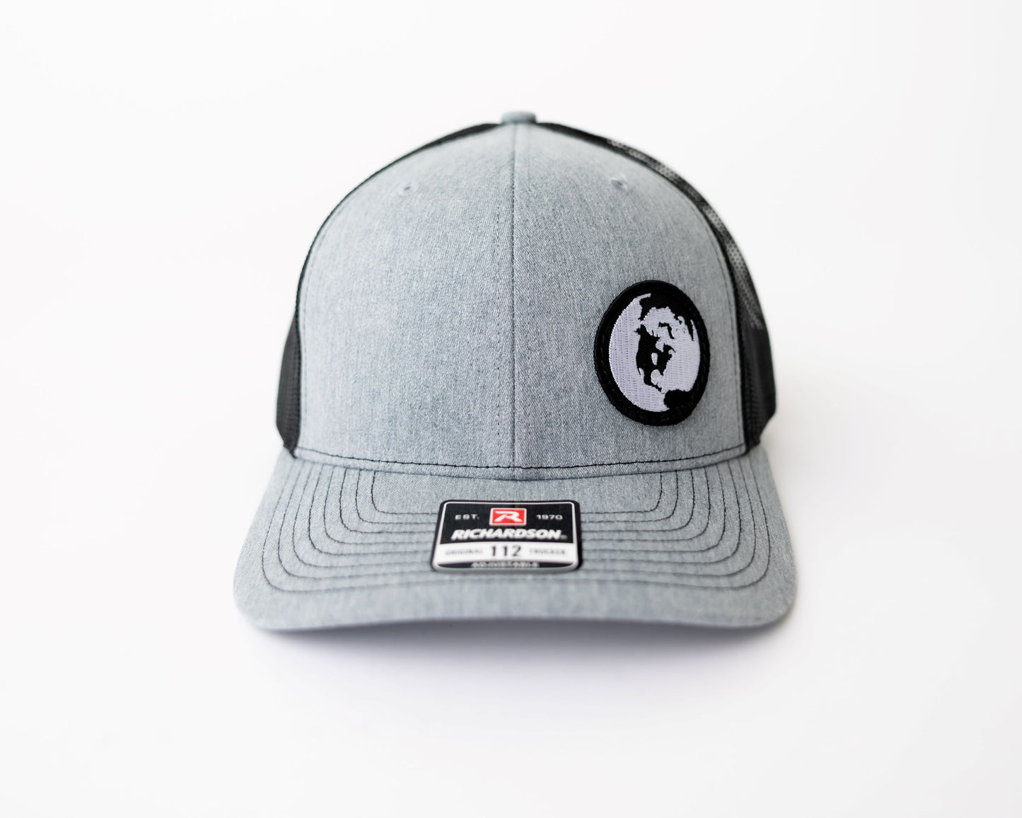 Trucker Hat- Grey/Black (globe patch)