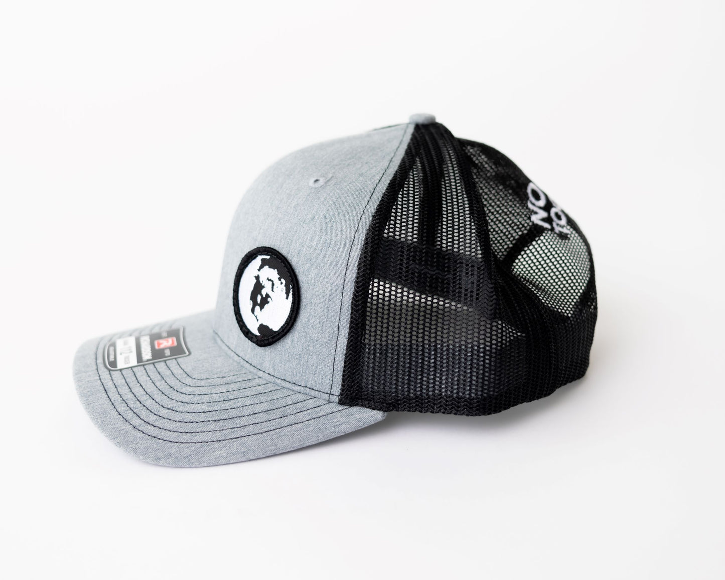 Trucker Hat- Grey/Black (globe patch)