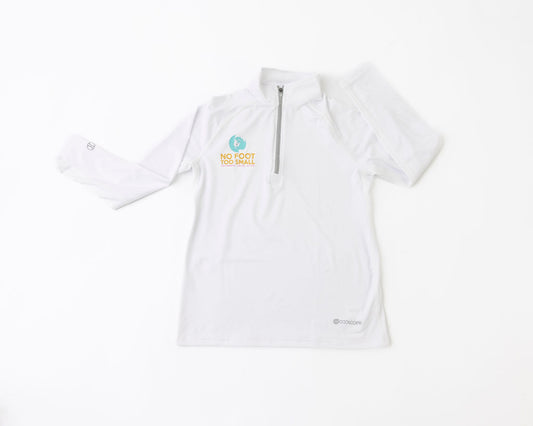 Youth CoolCore 1/4 zip- white- "imperfect"