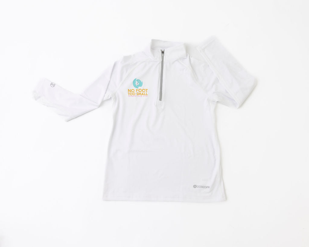 Youth CoolCore 1/4 zip- white