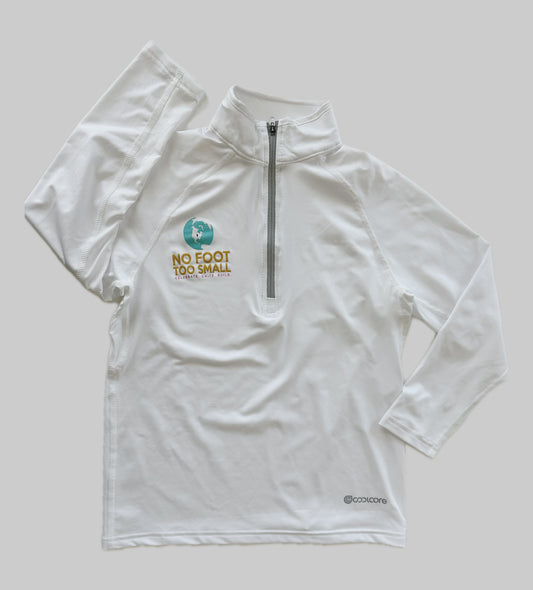 Youth CoolCore 1/4 zip- white