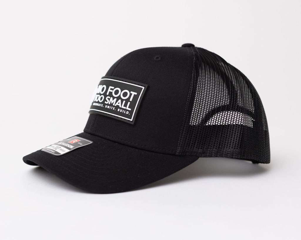 Trucker Hat - Black (White Letter Patch)