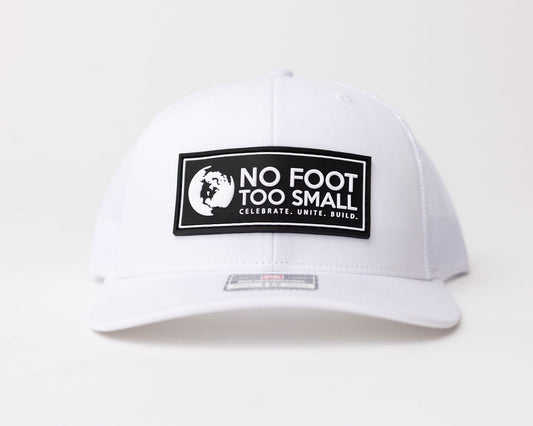 Trucker Hat- White (Black Patch)