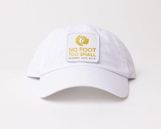 Baseball Hat- White (gold patch)